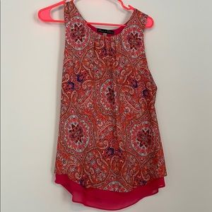 Rose & Olive pink Paisley top with back slip m